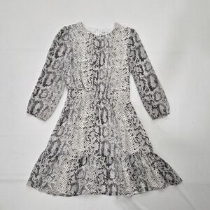J.Crew Snake Print Chiffon Smocked Dress Size XS